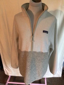 Patagonia Mujer Sherpa Polar Suéter Chaqueta Talla L 1/4 Cremallera Pullover 2 Tonos - Imagen 1 de 2