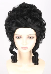 Schwarze Kolonialperücke 18. Jahrhundert für Erwachsene Frauen Victorian Queen Cosplay Perücke - Bild 1 von 6