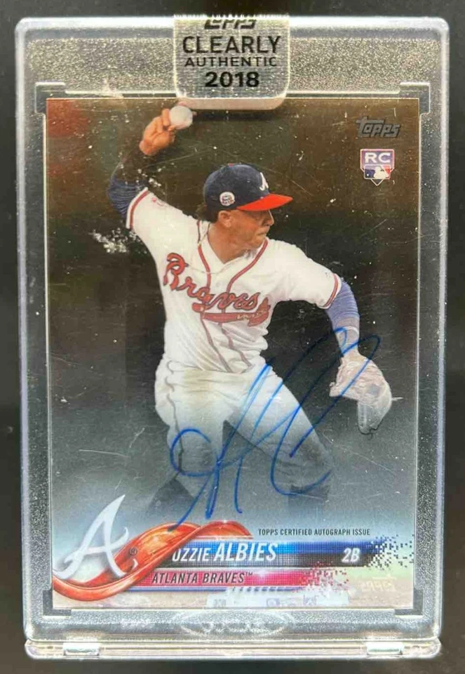 2018 Topps Clearly Authentic Ozzie Albies Auto Rookie RC #CAA-OA Braves - Image 1 of 2