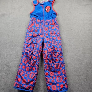 Spiderman Snow Ski Bib Fleece Boys XS Blue Red Cosplay Comic Con - Picture 1 of 10