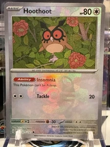 Pokemon Juego de Cartas Coleccionables Hoothoot Master Ball 077/131 Prismatic Evolutions Holo Casi Nuevo Jw - Imagen 1 de 2