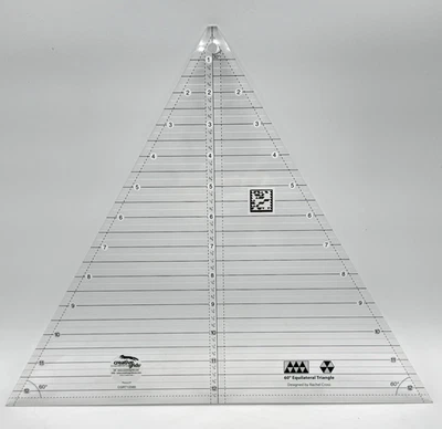 Regla de costura triangular Creative Grids 60 grados acabado tamaño hasta 12" CGRT12560 Foto 1 de 4
