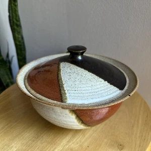 Gorgeous Vintage MCM Japanese Style Stonewear Pottery Bowl Baking Dish Pottery - Picture 1 of 12