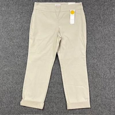 Pantalones Charter Club para mujer 12 Petite Sand Cambridge pierna ajustada elásticos NUEVO Foto 1 de 4