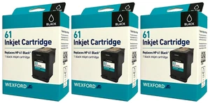WEXFORD Inkjet Cartridge, Replaces HP 61, Black - Pack of 3 Ink Cartridges - Picture 1 of 2