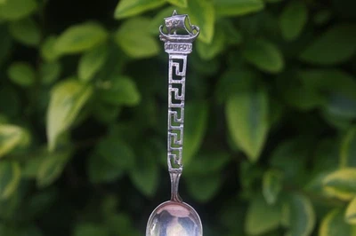 Vintage 800 Silver Spoon Corfu Greece Greek Island Souvenir Ornate European Gift - Image 1 of 4