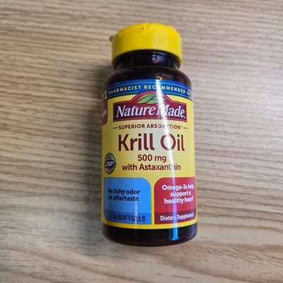 Nature Made Krill Oil 500 mg with Astaxanthin 30 Softgels Omega-3 Heart Health - Image 1 of 3