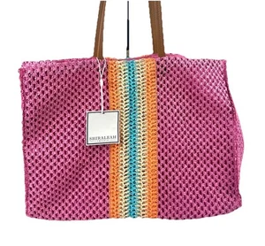 Shiraleah Chicago Remy Tote Bag Boho Beach Gear Anthropologie Pink New - Picture 1 of 12
