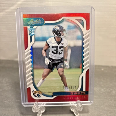 2022 Panini Absolute Football - Devin Lloyd #159 Spectrum Red 51/100 (RC) - Jags - Image 1 of 2