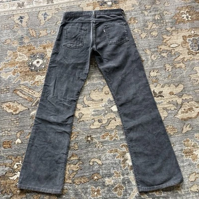Calça masculina vintage Levi's 527 cintura baixa bootcut veludo 30x32 cinza Y2K - Imagem 1 de 4