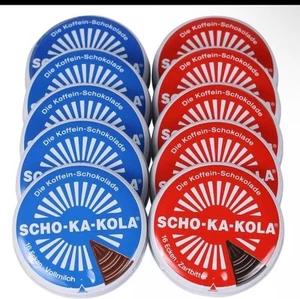 SCHO-KA-KOLA Milk Chocolate natural Caffeine from Cocoa 10 tins x 100g Germany - Picture 1 of 6