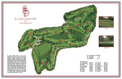 Mapa vintage del campo de golf St Louis CC 1922 - C.B MacDonald  Foto 1 de 4