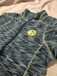 Pittsburgh Steelers NFL Color Asphalt Gray Size S Zip Down CREW Neck Slim Fit - Picture 1 of 9