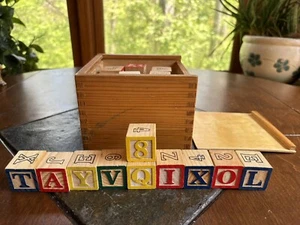 Montessori Educational Blocks In Wooden Box - Ages 3 & Above - Picture 1 of 7