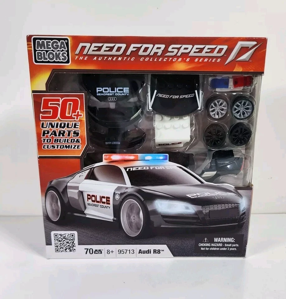 MEGA BLOKS 95713 NEED FOR SPEED Audi R8 Police Cruiser NEW Sealed! RARE 2011 - Image 1 of 4