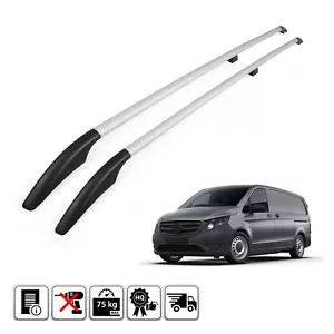 per MERCEDES V-CLASS VITO W447 2014+ SHORT PORTAPACCHI ROTAIE BARRE LATERALI - Imagen 1 de 5