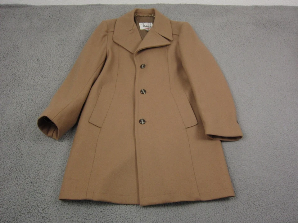 True Vintage John Weitz Trench Coat Mens 42 Brown Jacket Wool Long Soft 70s 80s - Image 1 of 4