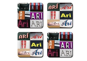 Posavasos personalizados con el nombre ARI en fotos de letreros - Juego de 4 - Imagen 1 de 1