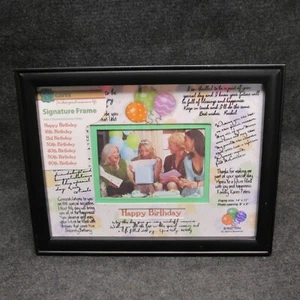 RGC Gifts Happy Birthday Signature Frame 14" X 11" Black Frame Holds 6" X 4" Pic - Picture 1 of 7