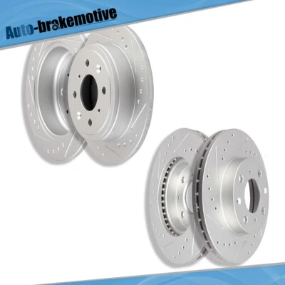 4X DISCOS DE FRENO RANURA TALADRO TRASERO DELANTERO ROTORES PARA HONDA CIVIC DEL SOL HATCHBACK Foto 1 de 4