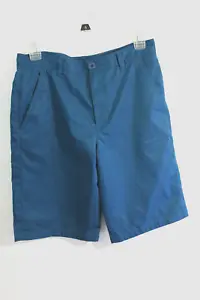 Under Armour Boys Size 18 Loose Fit Golf Shorts Teal Black Geometric Pristine - Picture 1 of 5