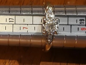 Vintage 14k Yellow Gold Diamond Engagement Ring Size 7.5 - Picture 1 of 6