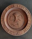 ❗Antique 19th century Russian imperial round wooden carving plate handmade RARE❗