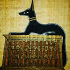 ANCIENT EGYPTIAN PAPYRUS PAINTING on Handmade Paper SIGNED Anubis Guardian