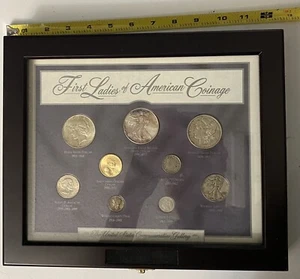 First Ladies Of American Coinage 9-Coin Set In Custom Frame/Box — Lots Of Silver - Picture 1 of 3