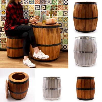 Barrel Table / Barrel Stool - Garden Pub Bar Man Cave Den Chair Wooden Beer - Image 1 of 4