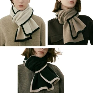 Elegant Colorblocked Shawl Cashmerelike Scarf Neck Gaiter for Women Men Winter - Picture 1 of 11