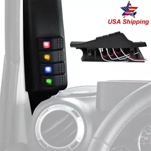 A Pillar 4 Switch Panel Pod Kit Left Hand Mount for Jeep Wrangler JK 2011-2018 - Foto 1 di 11