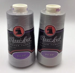 Lot of 2- Maxi-Lock - Light Grey #043 - 3000 Yds 100% Polyester - Serger Thread - Picture 1 of 4