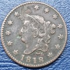 1818 Coronet Head Large Cent 1c Copper Coin Circulated Details #71383