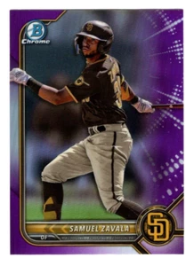 Samuel Zavala 2022 Bowman Chrome Prospect Purple Refractor SP 239/250 White Sox - Imagen 1 de 2