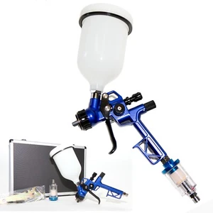 HVLP Gravity Feed 1.3mm Tip Spray Gun Kit with Case, Moisture Trap and Tools - Bild 1 von 3