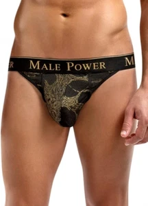 Male Power Men's Enrichment Thong (Small/Medium) Black/Gold - Picture 1 of 1