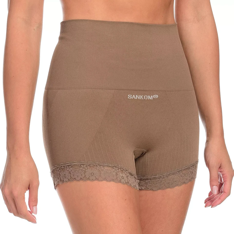 Cuecas Sankom Compression Shapewear Classic Body Shaping Renda Detalhadas, MOCHA,S/M - Imagem 1 de 1