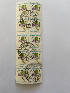 Block of 10 Brazilian flower stamps (1990 50.00 Cr) - Picture 1 of 1