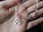 Pet loss memorial bereavement bracelet silver dog cat paw charm