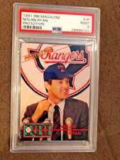 1991 RBI Magazine Nolan Ryan Prototype 3P PSA 9 LOW POP