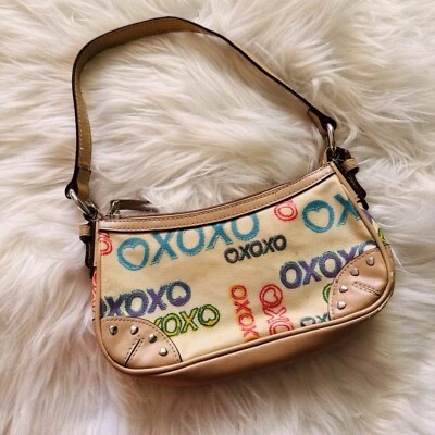 Bolso de hombro vintage de cuero multicolor Y2K XOXO Foto 1 de 4