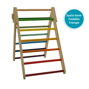 Wooden Foldable Triangle Climber Step Training Ladder Pikler Toddler Climbing - Picture 1 of 4