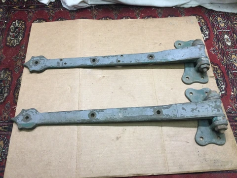 (2) Strap Hinges 23 1/2”x 2” x 1/4” Thick, Heavy Duty, 1” Offset, Brass, Desc Cover