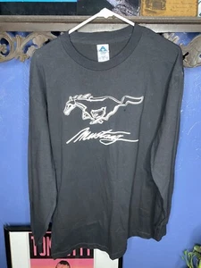 Mustang Car T Shirt Long Sleeve Large Vtg Y2K Mens Large Ford Mustang Shirt - Picture 1 of 5