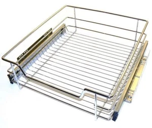 PULL OUT WIRE BASKET 500mm FOR KITCHEN CABINET BASE LARDER CUPBOARD SOFT CLOSE  - Picture 1 of 3