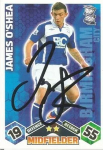 CARTA COLLEZIONABILE JAMES O'SHEA FIRMATA BIRMINGHAM 2009/2010 MATCH ATTAX + CERTIFICATO DI AUTENTICITÀ - Foto 1 di 1