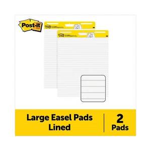 SELF-STICK EASEL PADS, RULED 1 1/2", 25 X 30, WHITE, 30 SHEETS, 2/CARTON - Picture 1 of 4