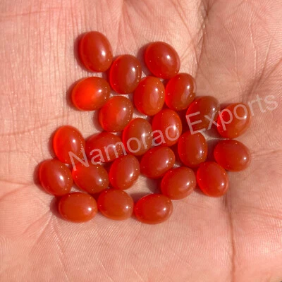 Lote de piedras preciosas sueltas cabujón ovaladas de ónix rojo natural de 4x6 mm a 15x20 mm Foto 1 de 4