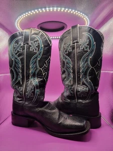 Nocona Stingray Belly Gr. 9,5 Stiefel - Damen schwarz/türkis/weiß Cowboystiefel - Bild 1 von 11